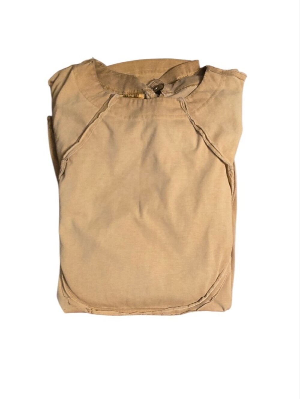 CHAUNK ORKLAD PHILOSOPHY Drkle1 G1AM0 Tan Cold Dyed Cotton Mesh Panel T Shirt - Picture 3 of 14